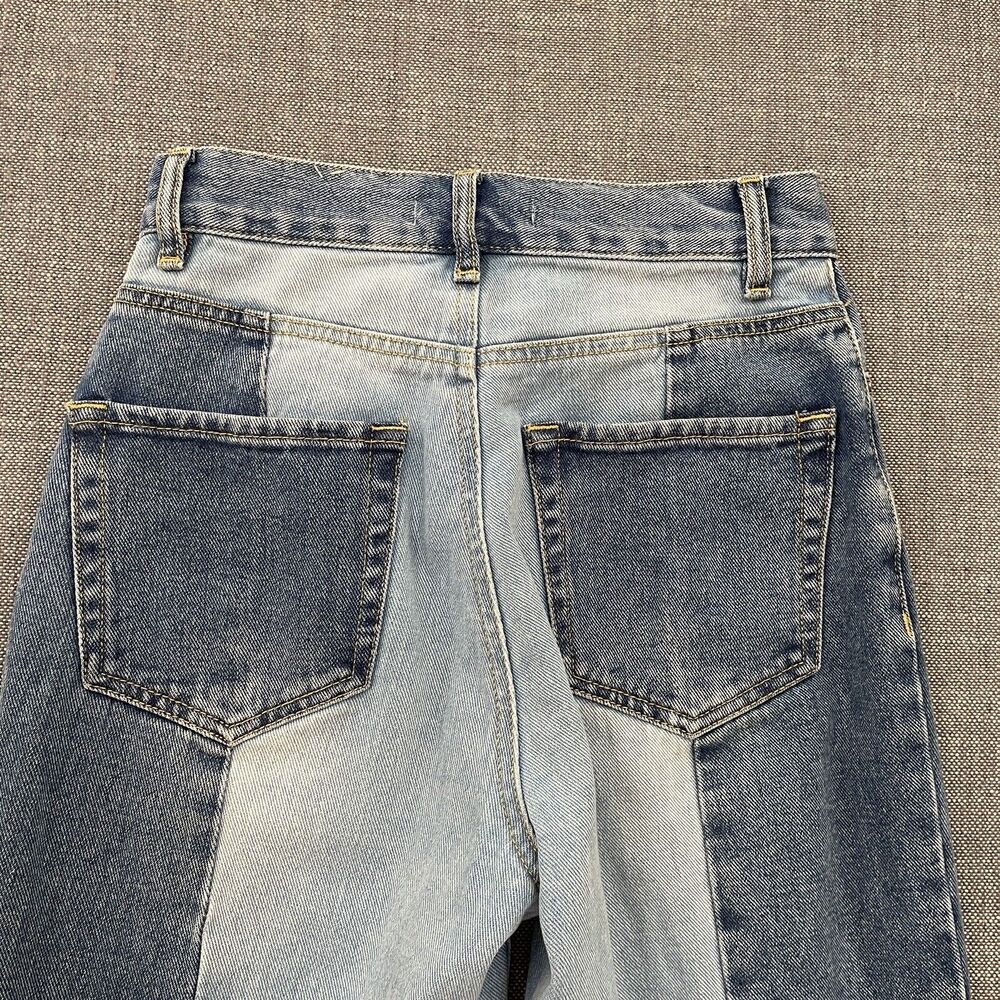 PacSun Women’s Jeans Size 24 Short Blue Denim Two Tone High Rise Straight - Picture 6 of 9